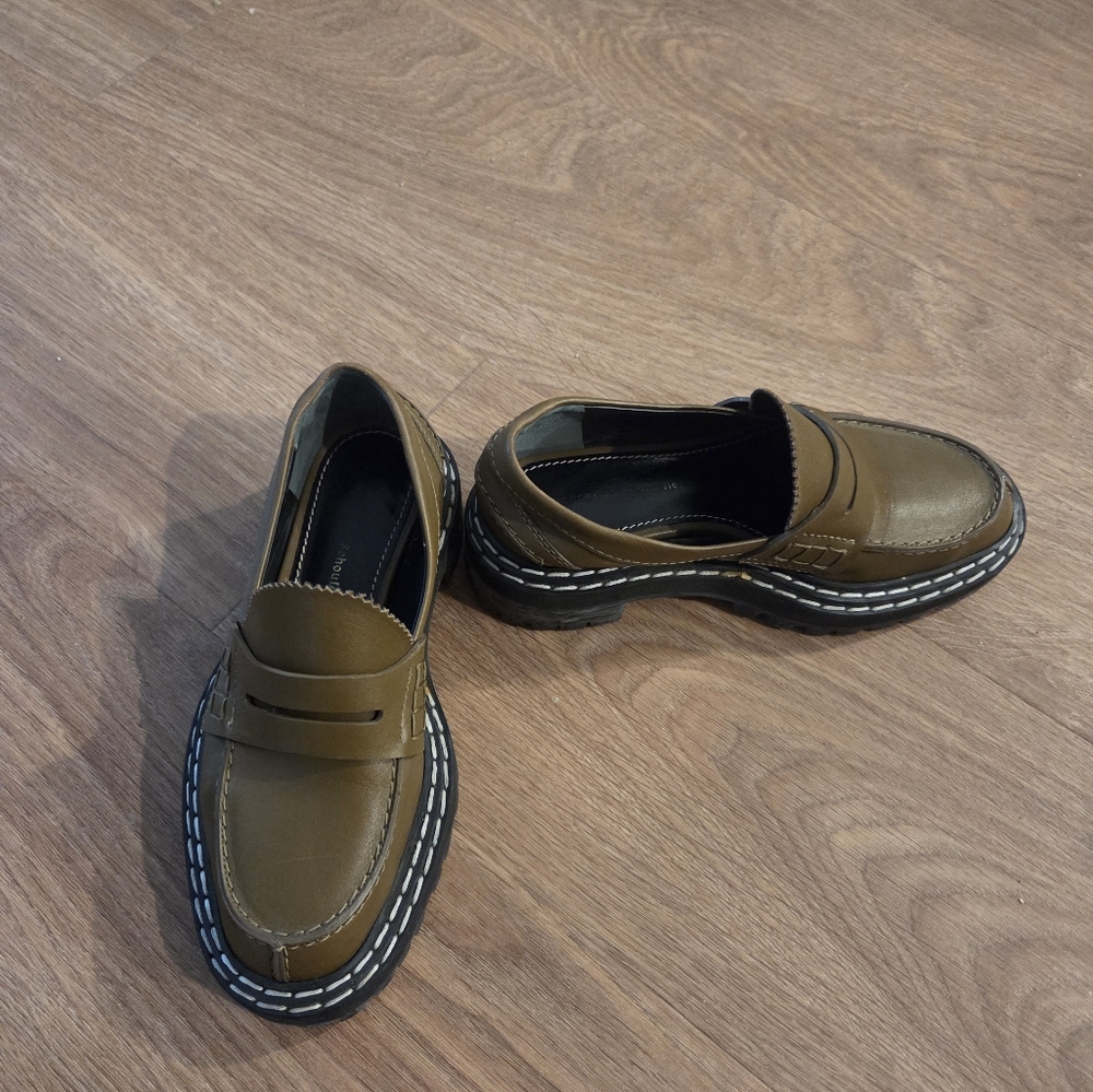 PROENZA SCHOULER Lug Sole glossed-leather platform loafers